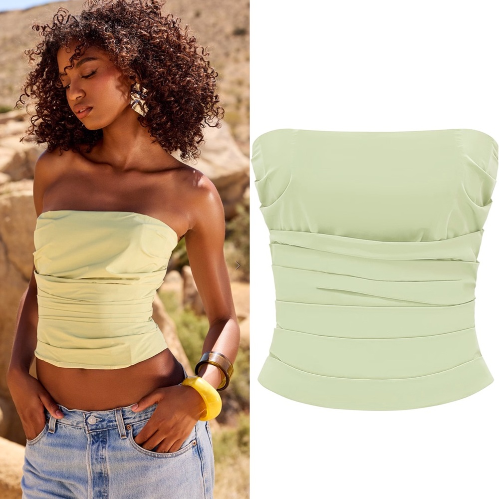 Mistress Rocks Pear Pleated Strapless Corset